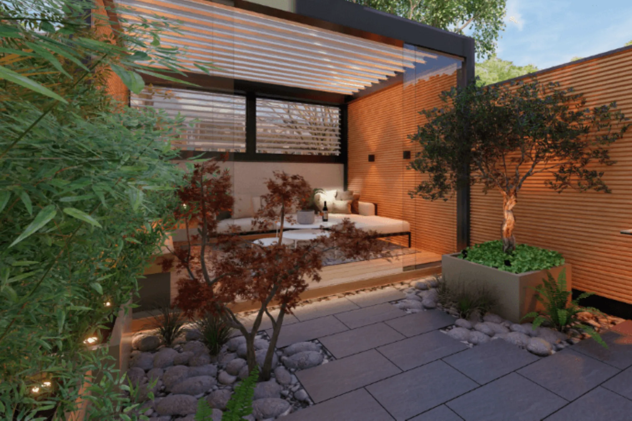 Design veranda met overkaping
