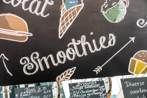 Villa break menubord smoothies villa arena